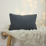 furn. Malham Fleece Rectangular Cushion Cover in Granite