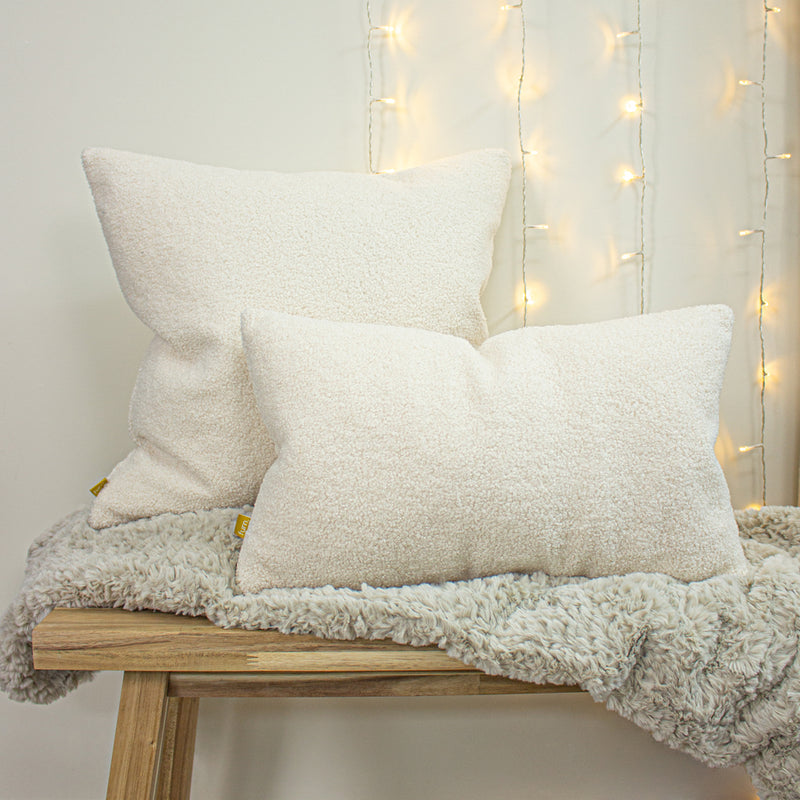 furn. Malham Fleece Square Cushion Cover in Ivory