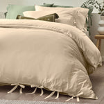 Yard Mallow Bow Tie Duvet Cover Set in Linen