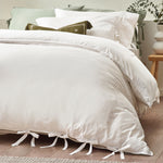 Yard Mallow Bow Tie Duvet Cover Set in Warm White