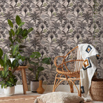 furn. Malaysian Wallpaper Sample in Blush/Charcoal