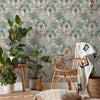 furn. Malaysian Wallpaper in Blush/Green