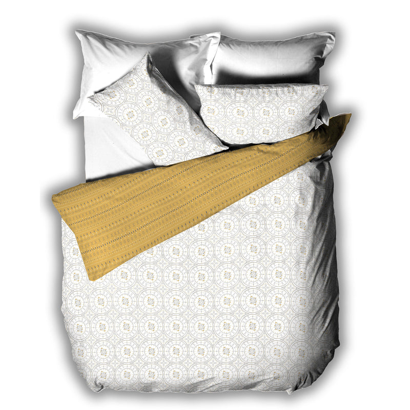 Global Grey Bedding - Mandala  Tribal Duvet Cover Set Grey Furn
