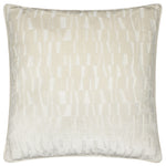 Geometric Cream Cushions - Manhattan Velvet Cushion Cover Ivory Paoletti