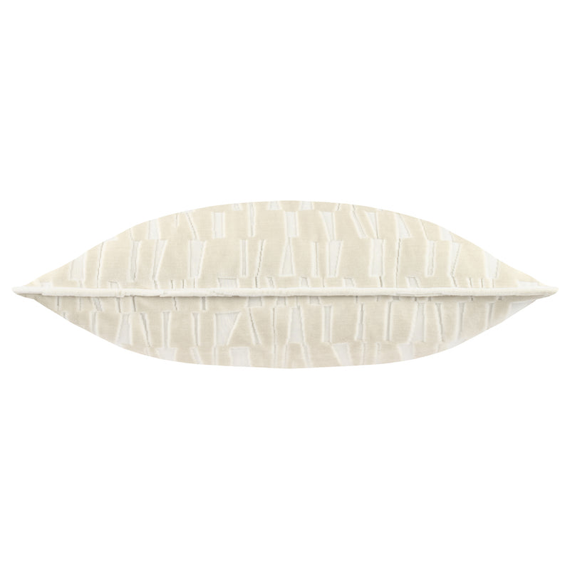 Geometric Cream Cushions - Manhattan Velvet Cushion Cover Ivory Paoletti