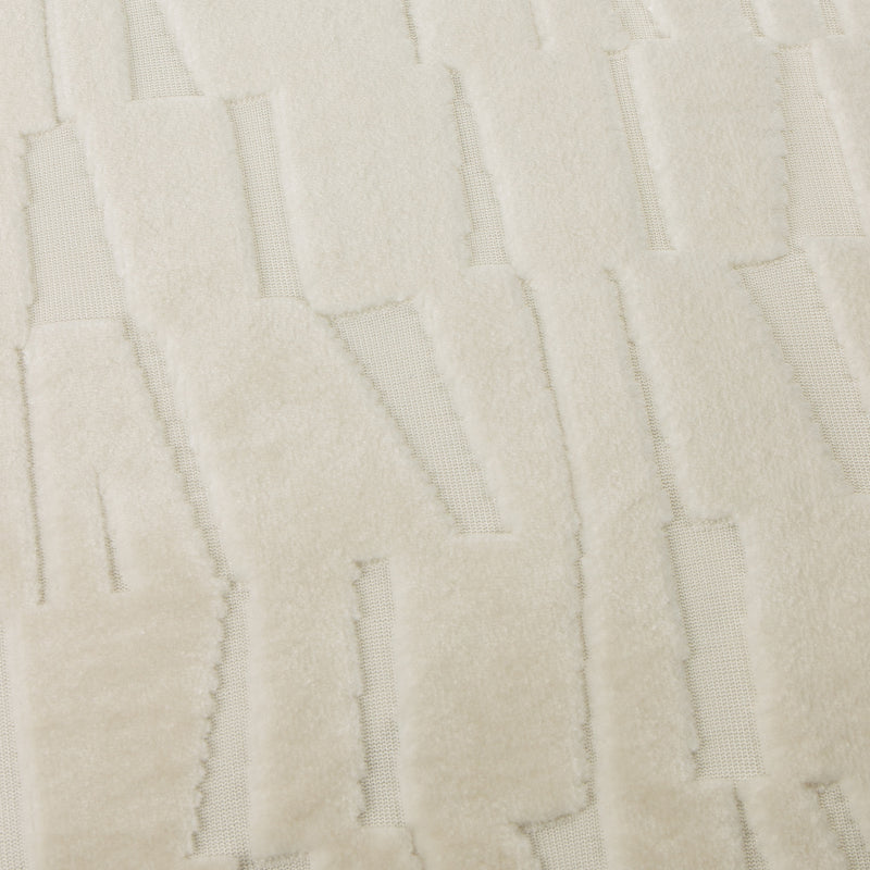 Geometric Cream Cushions - Manhattan Velvet Cushion Cover Ivory Paoletti