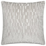 Geometric Grey Cushions - Manhattan Velvet Cushion Cover Silver Paoletti