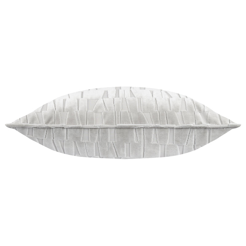 Geometric Grey Cushions - Manhattan Velvet Cushion Cover Silver Paoletti