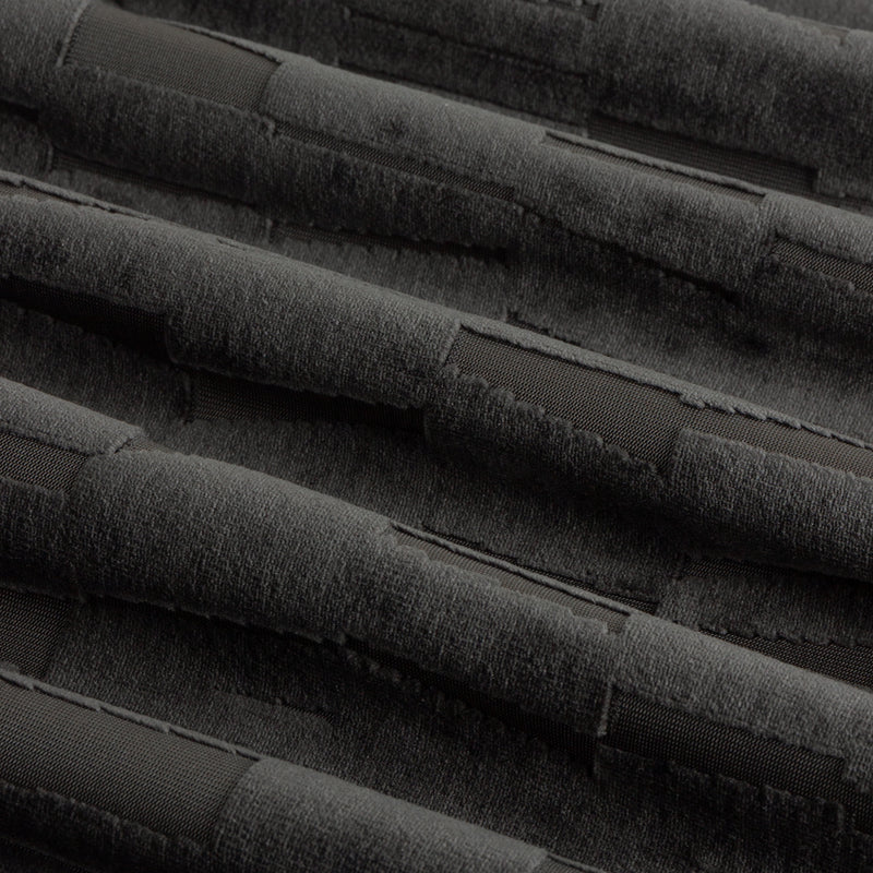 Geometric Black Curtains - Manhattan Velvet Room Darkening Eyelet Curtains Charcoal Paoletti