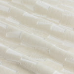 Geometric Cream Curtains - Manhattan Velvet Room Darkening Eyelet Curtains Ivory Paoletti