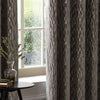 Geometric Brown Curtains - Manhattan Velvet Room Darkening Eyelet Curtains Mink Paoletti