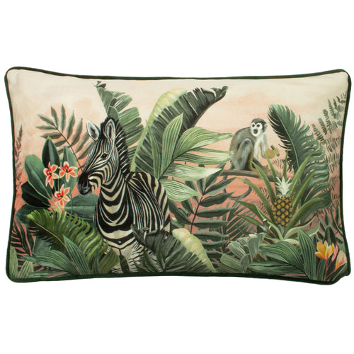 Evans Lichfield Manyara Zebra Rectangular Cushion Cover in Forest