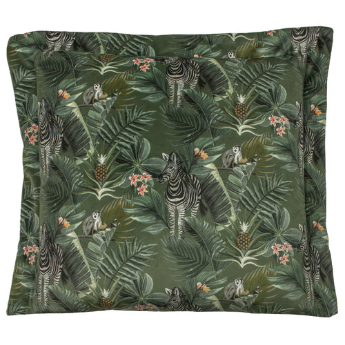 Evans Lichfield Manyara Zebra Square Cushion Cover in Forest