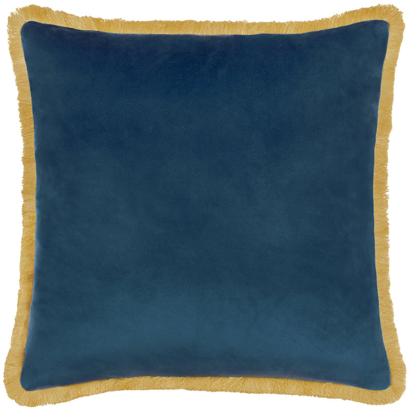 Floral Blue Cushions - Marais Cosmos Printed Chenille Cushion Cover Blue/Yellow Wylder Nature