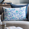 Abstract Blue Cushions - Mariani Printed Pom Pom Feather Filled Cushion Cobalt Voyage Maison