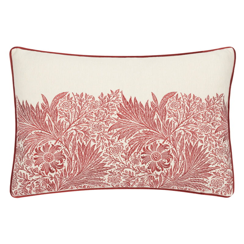 Floral Red Cushions - Marigold Embroidered Cushion Cover Russet Morris & Co