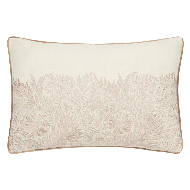 Floral White Cushions - Marigold Embroidered Cushion Cover Stone Morris & Co