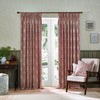 Floral Red Curtains - Marigold Floral Jacquard Pencil Pleat Curtains Russet Morris & Co