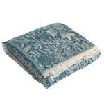 Floral Blue Throws - Marigold Jacquard Throw Indigo Morris & Co