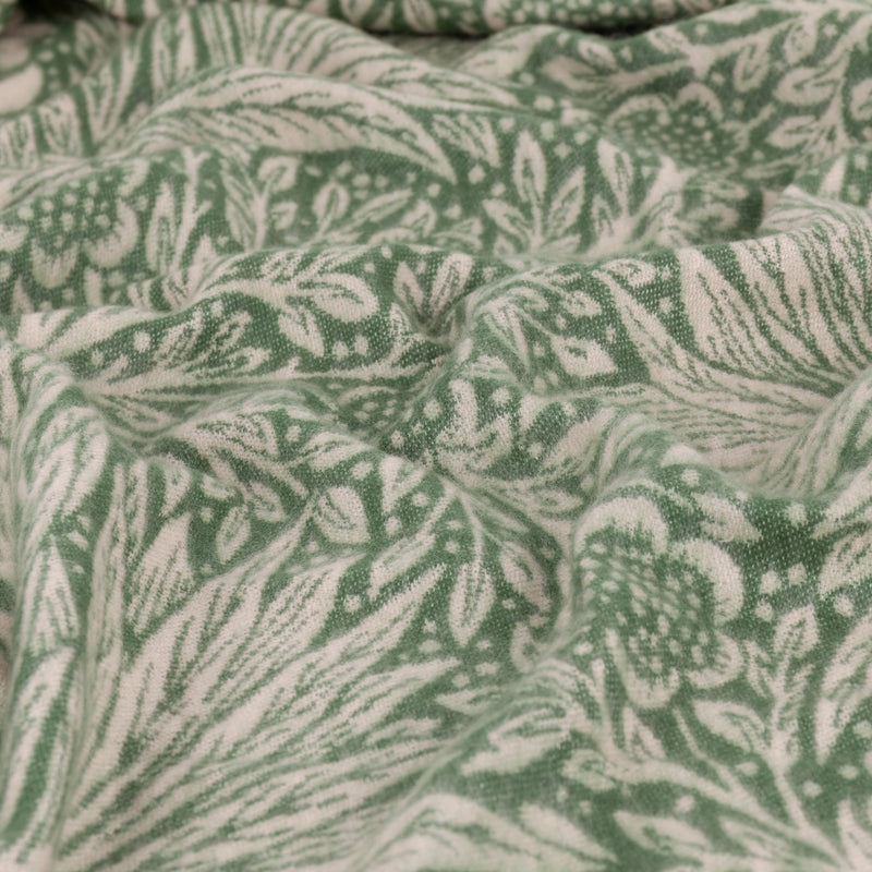 Floral Green Throws - Marigold Jacquard Throw Green Morris & Co