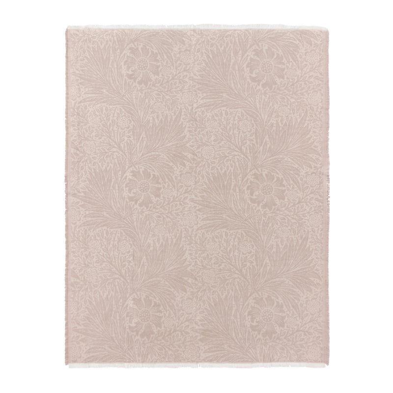 Floral Beige Throws - Marigold Jacquard Throw Stone Morris & Co