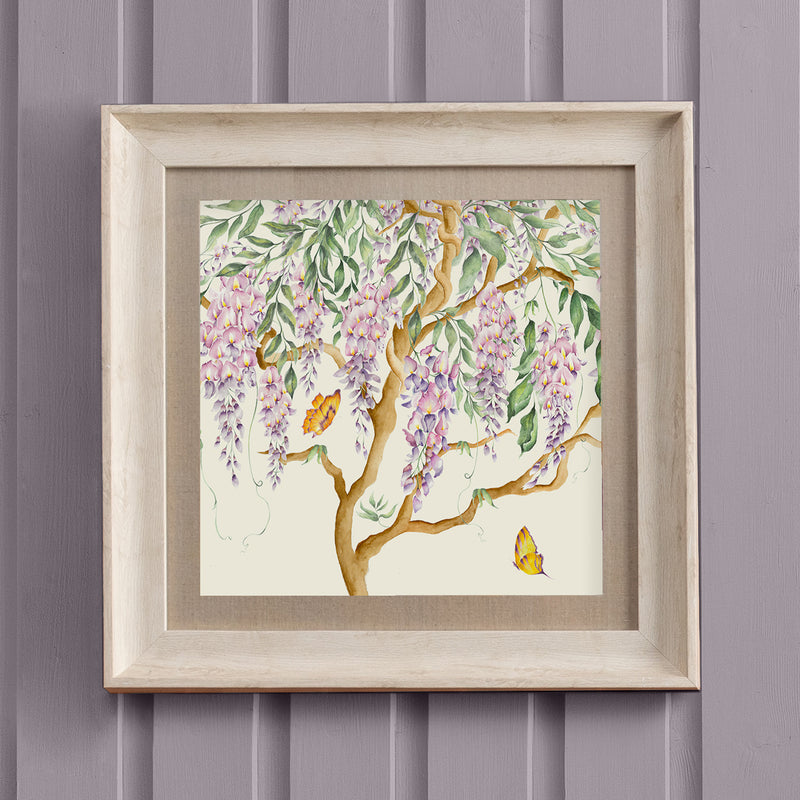 Floral Purple Wall Art - Mariposa  Framed Print Birch/Cream Voyage Maison