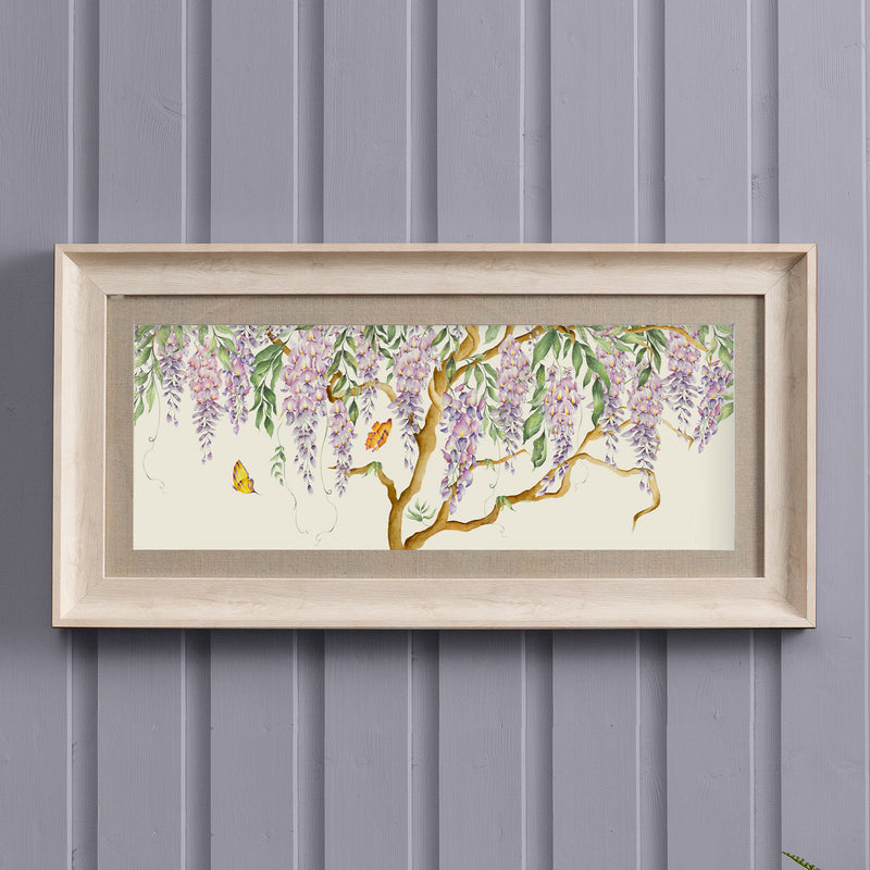 Floral Purple Wall Art - Mariposa  Framed Print Birch/Cream Voyage Maison