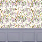 Floral Purple Wallpaper - Mariposa  1.4m Wide Width Wallpaper (By The Metre) Cream Voyage Maison