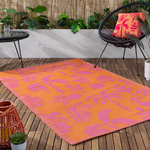 Jungle Orange Rugs - Marula Indoor/Outdoor 100% Recycled Rug Orange/Pink furn.