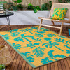 Jungle Blue Rugs - Marula Indoor/Outdoor 100% Recycled Rug Yellow/Teal furn.