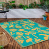 Jungle Blue Rugs - Marula Indoor/Outdoor 100% Recycled Rug Yellow/Teal furn.