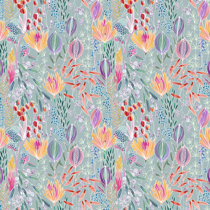 Voyage Maison Masina Printed Cotton Fabric in Robins Egg