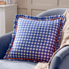 Check Blue Cushions - Maude Gingham Reversible Piped Cushion Cover Blue furn.