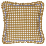 Check Gold Cushions - Maude Gingham Reversible Piped Cushion Cover Gold furn.