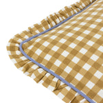 Check Gold Cushions - Maude Gingham Reversible Piped Cushion Cover Gold furn.