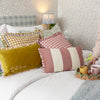 Check Gold Cushions - Maude Gingham Reversible Piped Cushion Cover Gold furn.