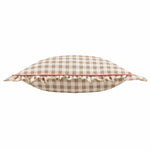 Check Beige Cushions - Maude Gingham Reversible Piped Cushion Cover Natural furn.