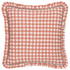 Check Pink Cushions - Maude Gingham Reversible Piped Cushion Cover Rose furn.