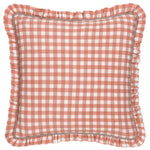 Check Pink Cushions - Maude Gingham Reversible Piped Cushion Cover Rose furn.