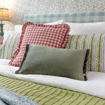 Check Pink Cushions - Maude Gingham Reversible Piped Cushion Cover Rose furn.