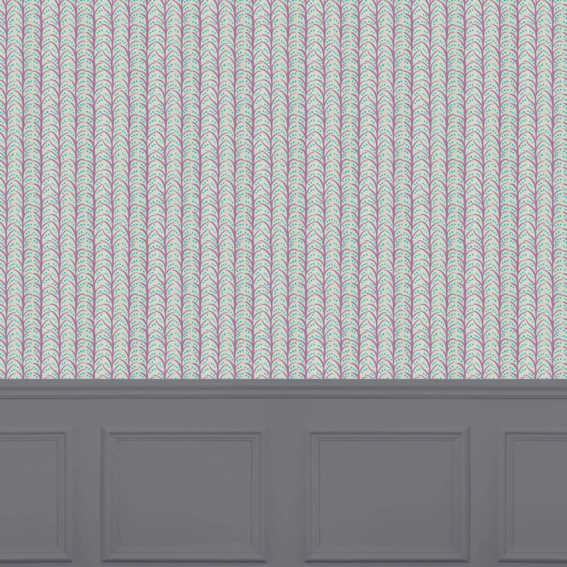 Voyage Maison Mawar 1.4m Wide Width Wallpaper in Grape