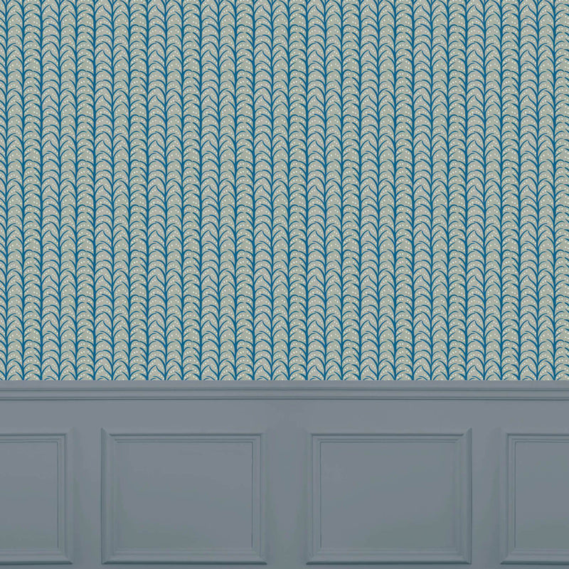 Voyage Maison Mawar 1.4m Wide Width Wallpaper in Indigo