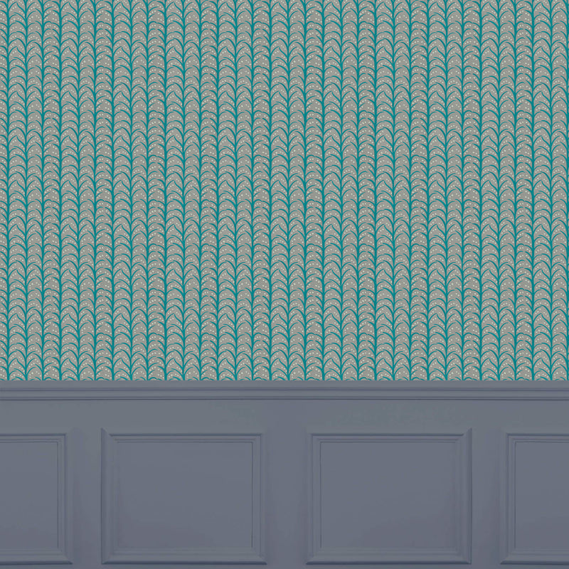 Voyage Maison Mawar 1.4m Wide Width Wallpaper in Peacock