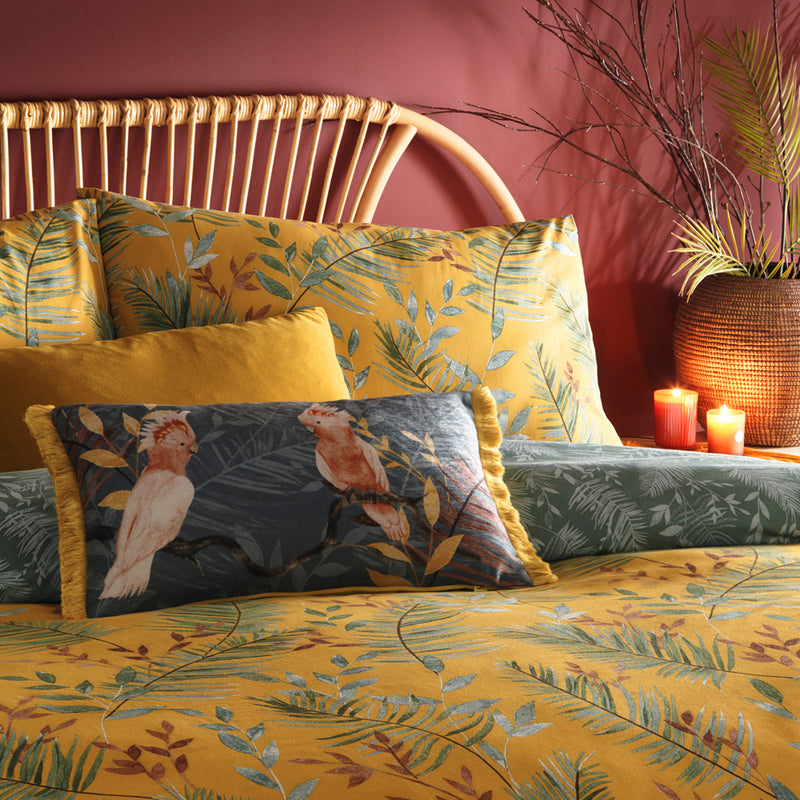 furn. Mazari Exotic Jungle Duvet Cover Set in Mustard