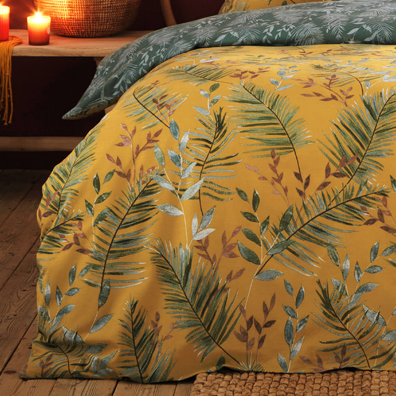 furn. Mazari Exotic Jungle Duvet Cover Set in Mustard