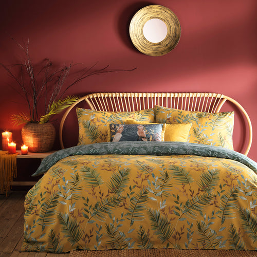 furn. Mazari Exotic Jungle Duvet Cover Set in Mustard