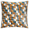 Abstract Orange Cushions - Metro Blocks Velvet Jacquard Feather Filled Cushion Ginger Furn