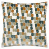 Abstract Green Cushions - Metro Blocks Velvet Jacquard Feather Filled Cushion Green Furn