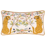 Animal Yellow Cushions - Mirrored Cheetah Embroidered Cushion Cover Multicolour Wylder