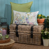 Floral Blue Cushions - Morning Chorus Outdoor Polyester Filled Cushion Cream Voyage Maison